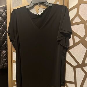 Black v-neck top